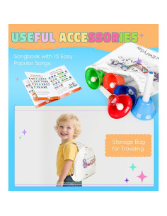 Juego de 8 Campanas de Mano Vangoa con Cancionero Colorido 2