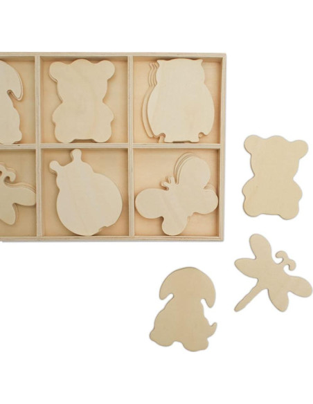 Bandejas de Madera Natural para Clasificación Woodpeckers - 2 Piezas