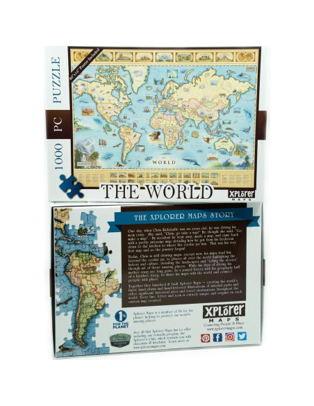 Rompecabezas de Cartón Mapa del Mundo Xplorer Maps 1000 Piezas