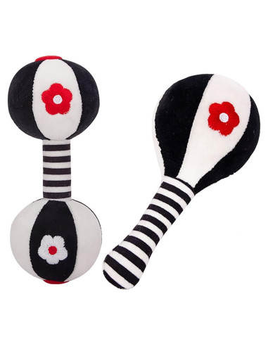 Sonajeros Suaves para Bebés 0-6 Meses - Set de 2 Juguetes