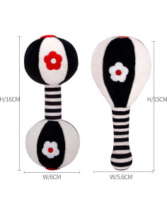 Sonajeros Suaves para Bebés 0-6 Meses - Set de 2 Juguetes 2