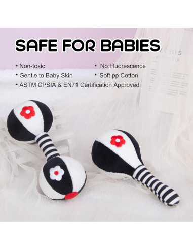Sonajeros Suaves para Bebés 0-6 Meses - Set de 2 Juguetes