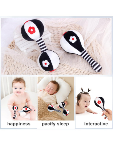 Sonajeros Suaves para Bebés 0-6 Meses - Set de 2 Juguetes