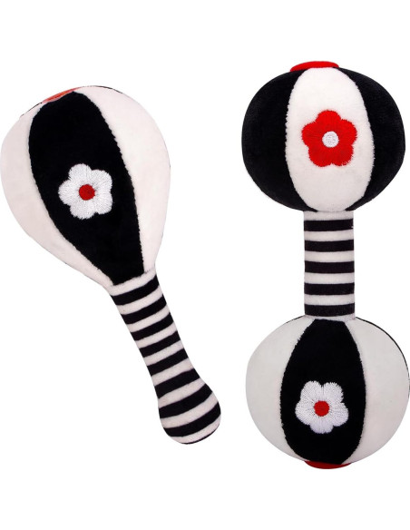 Sonajeros Suaves para Bebés 0-6 Meses - Set de 2 Juguetes