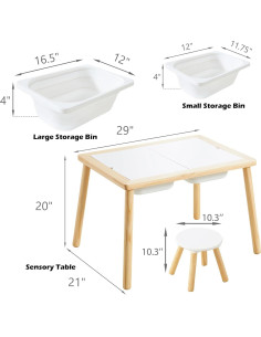 Mesa Sensorial Asweets para Niños 3 a 5 Años con 3 Contenedores 2