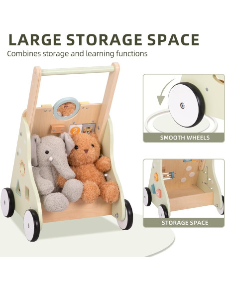 Caminador de Bebé de Madera OOOK con Ruedas y Actividades