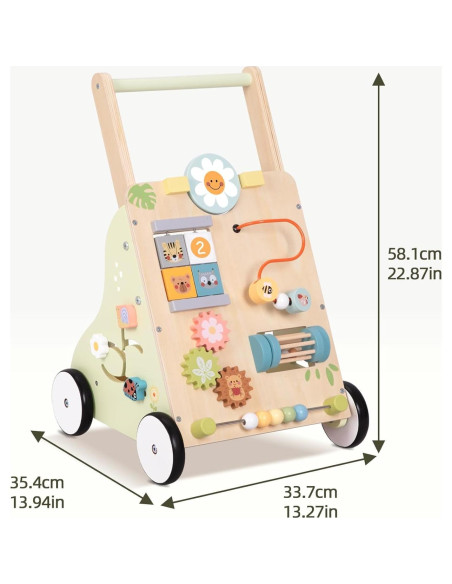 Caminador de Bebé de Madera OOOK con Ruedas y Actividades