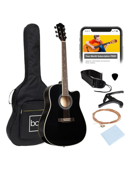 Guitarra Acústica Completa 41" Negra SKY5048 con Accesorios