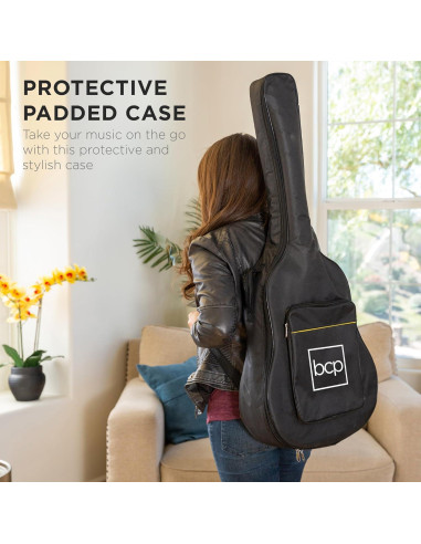 Guitarra Acústica Completa 41" Negra SKY5048 con Accesorios