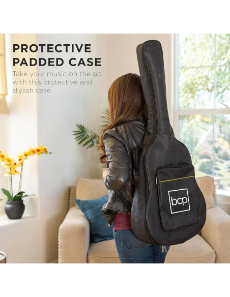 Guitarra Acústica Completa 41" Negra SKY5048 con Accesorios