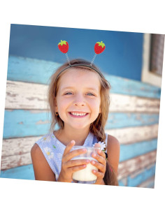 Diadema de fresa Beatifufu 2 Pcs para Niñas - Accesorios de Cabello 2