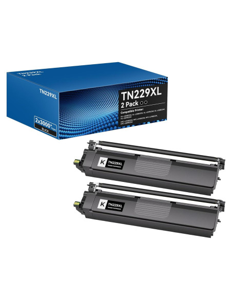 Cartuchos de Tóner TN229XL Negro Compatible Brother - 2 Paquete