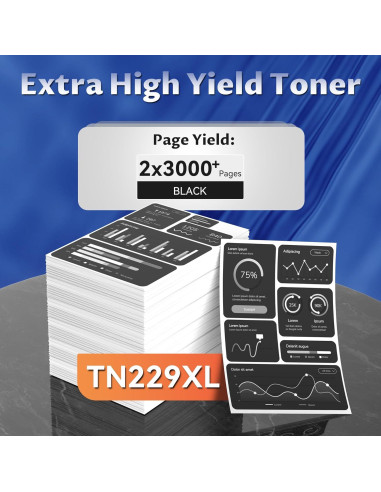 Cartuchos de Tóner TN229XL Negro Compatible Brother - 2 Paquete