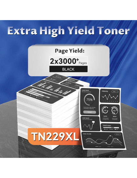 Cartuchos de Tóner TN229XL Negro Compatible Brother - 2 Paquete