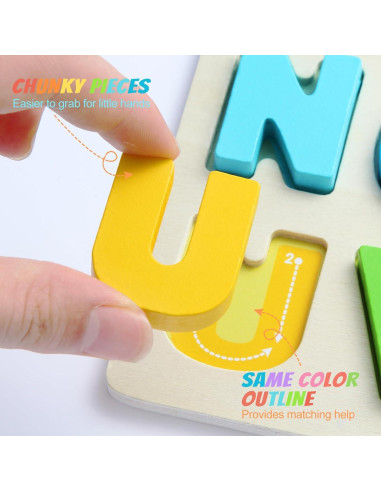 Rompecabezas de Madera del Alfabeto para Niños 3-5 Años