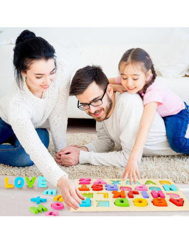 Rompecabezas de Madera del Alfabeto para Niños 3-5 Años