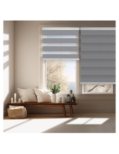 Persianas Zebra Blackout Cordless Foiresoft 89x163 cm Gris