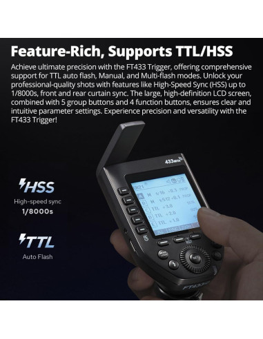 Disparador Inalámbrico TTL Godox FT433 para Cámaras Canon