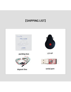 Sensor Lidar 2D 360 Grados WayPonDEV LD14P 8m 2300Hz 2