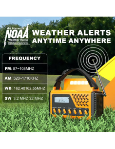Radio Meteorológica Portátil DexScout 10000mAh Solar con Linterna 2