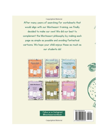 Montessori Language Workbook Preschool Skills: Realistic Images, Calm & Clean, Correct Phonetic Sounds