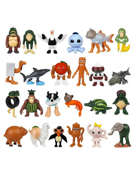 24 Figuras de Tiburón Meme Brainrot Italiano 5.1 cm PVC