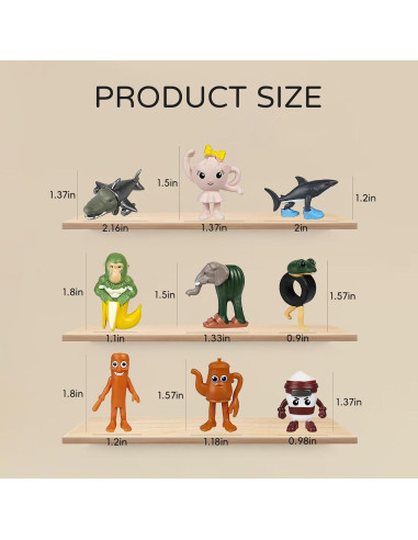 24 Figuras de Tiburón Meme Brainrot Italiano 5.1 cm PVC