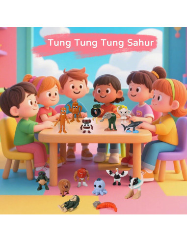 24 Figuras de Tiburón Meme Brainrot Italiano 5.1 cm PVC