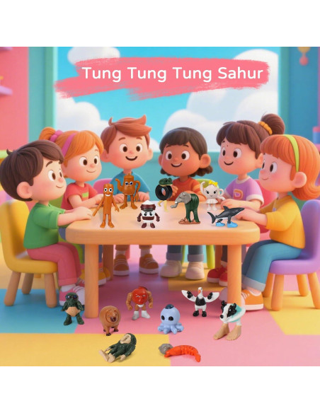 24 Figuras de Tiburón Meme Brainrot Italiano 5.1 cm PVC