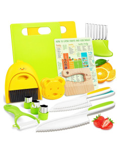 Juego de cuchillos para niños Suhctuptx con tabla de cortar