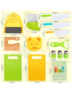 Juego de cuchillos para niños Suhctuptx con tabla de cortar 2