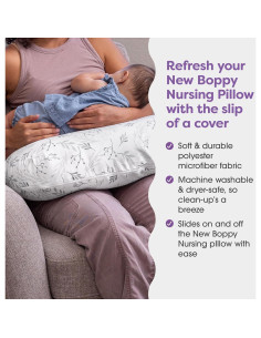 Funda para Almohada de Lactancia Boppy - Microfibra Suave Gris 2