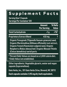 Gaia Herbs Apoyo a la Lactancia 120 Cápsulas Veganas - Fenogreco, Hinojo 2