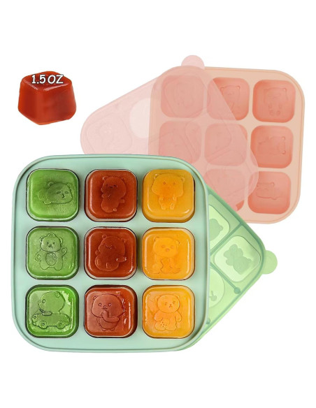 Bandeja de Congelador de Silicona LPHIANX 2 Pcs 45ml con Tapa