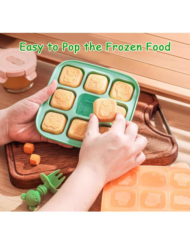 Bandeja de Congelador de Silicona LPHIANX 2 Pcs 45ml con Tapa