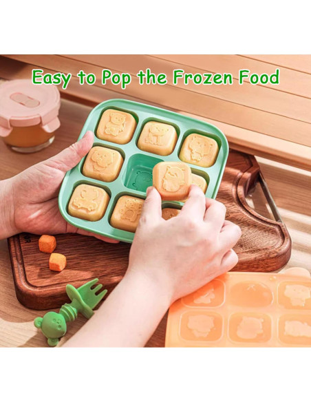 Bandeja de Congelador de Silicona LPHIANX 2 Pcs 45ml con Tapa