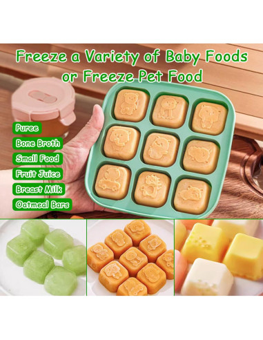 Bandeja de Congelador de Silicona LPHIANX 2 Pcs 45ml con Tapa