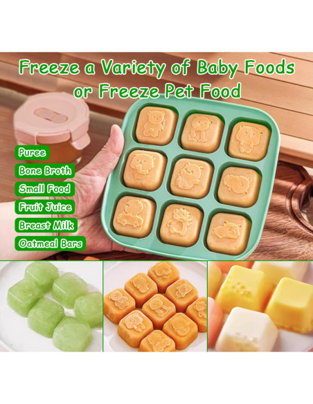 Bandeja de Congelador de Silicona LPHIANX 2 Pcs 45ml con Tapa
