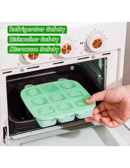 Bandeja de Congelador de Silicona LPHIANX 2 Pcs 45ml con Tapa