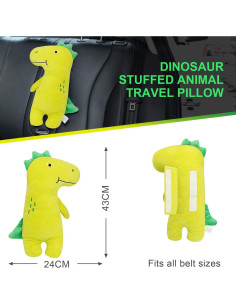 Almohada de Cinturón de Seguridad Farochy Dinosaurio Verde 2