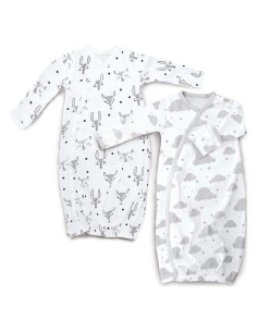 Cambria Baby Kimono Gown 100% Algodón Orgánico 0-6 Meses