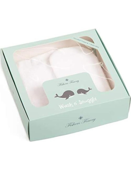 Juego de Toalla con Capucha y Paño de Lavado Fishers Finery Azul