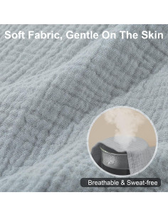 Toalla de Baño para Bebés FIOBEE 100% Muselina Oso Gris 76x76cm 2