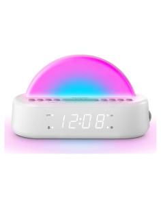 Reloj Despertador Amanecer Sharp con Luz Multicolor y Sonidos