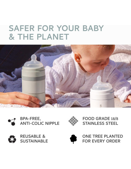 Botella Todo en Uno para Bebé 9oz - Anticólico y Aislada Botella Todo en Uno para Bebé 9oz - Anticólico y Aislada