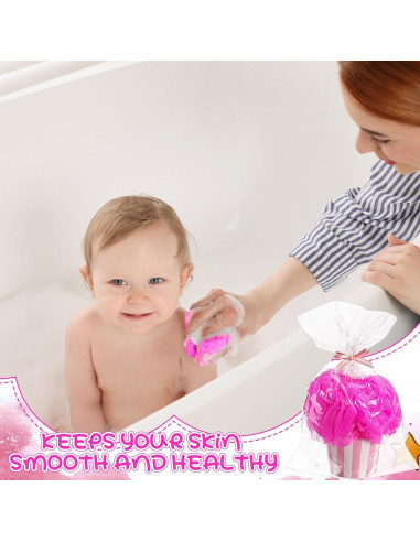 50 Conjuntos de Regalos Baby Shower Rosa - Esponjas y Decoración