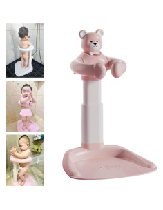 Soporte para Ducha de Bebé Ajustable Rosa - Seguridad Antideslizante 2
