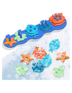 Juguetes de Baño de Silicona para Bebés - 10 Piezas Flotantes