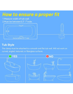 Barra de Agarre para Bañera Icedeer - Seguridad Ancianos 2.72 kg 2