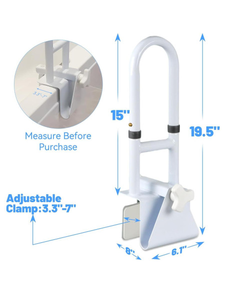 Barra de Agarre para Bañera Icedeer - Seguridad Ancianos 2.72 kg